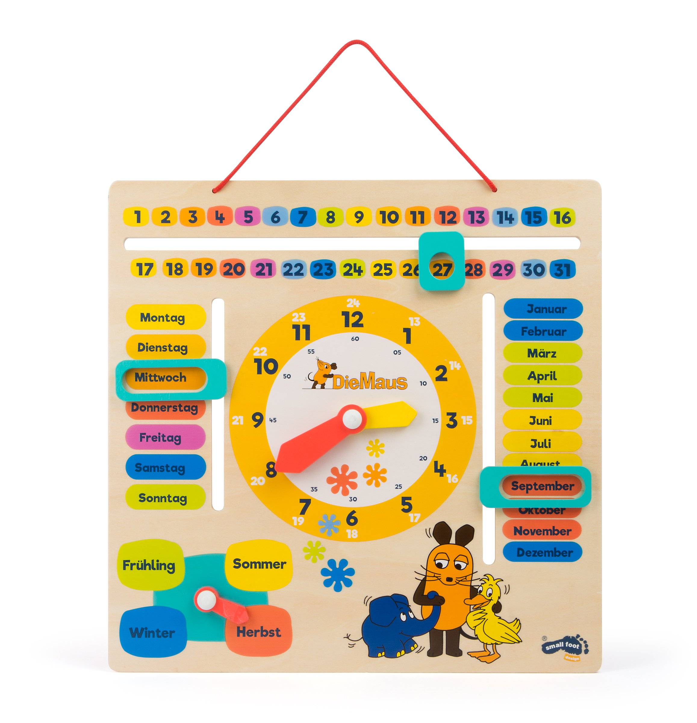 Die Maus Orologio didattico con calendario