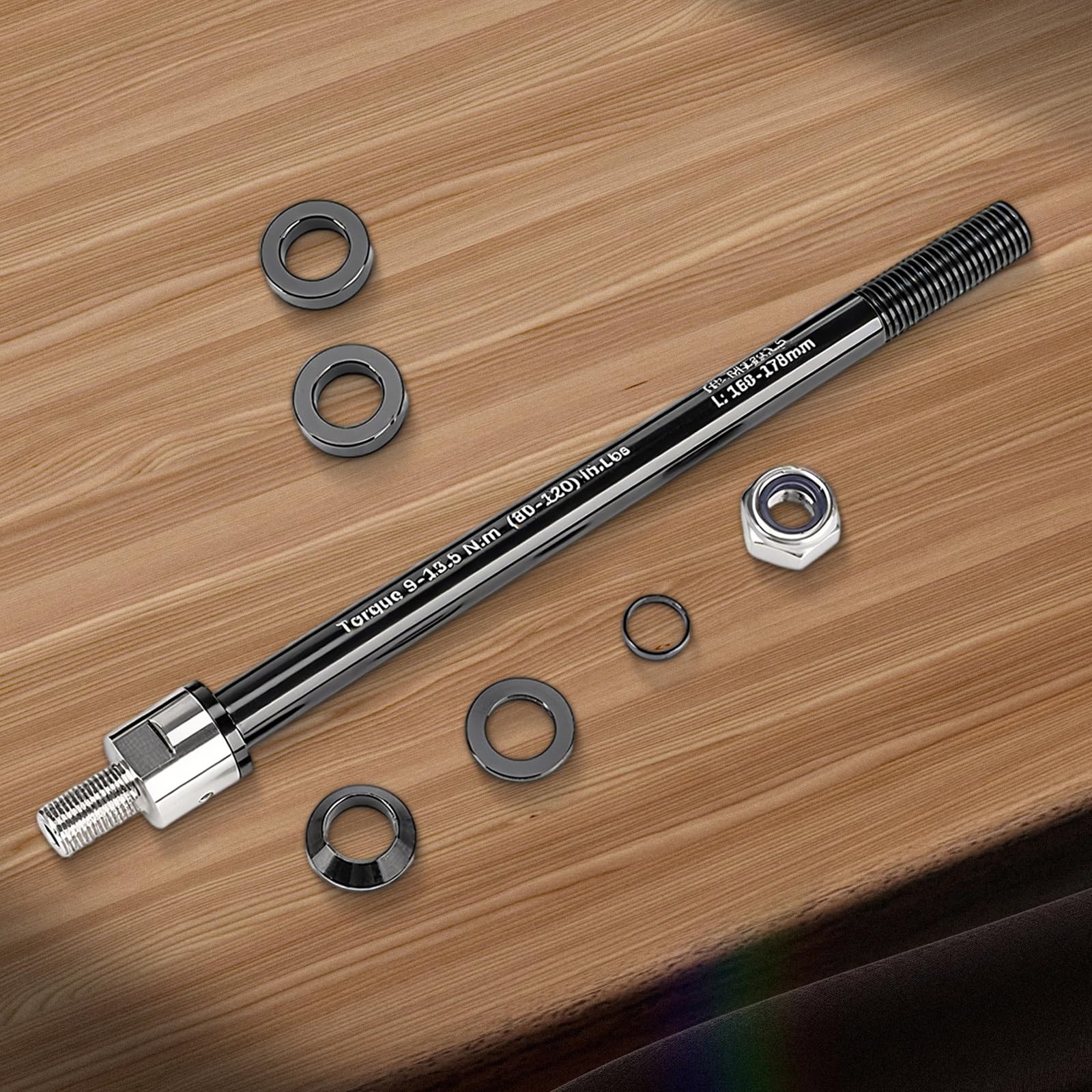 Steckachse Adapter M12 x 1,0 (160–178 mm) – Einstellbare Steckachse mit Fahrrad Achsadapter – Kompatibel mit den meisten Steckachse Fahrradanhänger Kupplungen