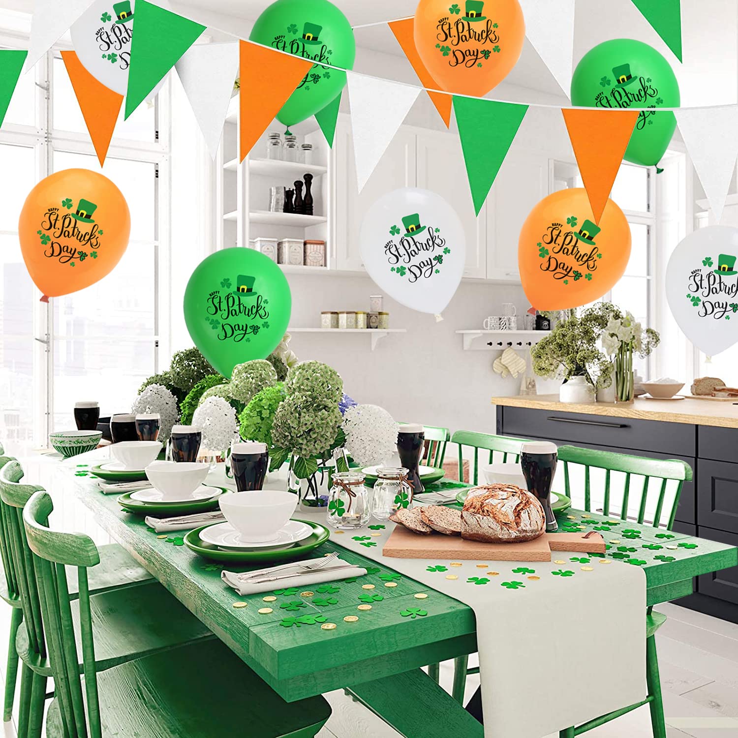 ASTARON Décorations de la Saint-Patrick - Ensemble de ballons en forme de trèfle vert - Décoration irlandaise pour la maison - Ballons en forme de trèfle en aluminium - Décorations irlandaises pour ASTARON Décorations de la Saint-Patrick - Ensemble de ballons en forme de trèfle vert - Décoration irlandaise pour la maison - Ballons en forme de trèfle en aluminium - Décorations irlandaises pour