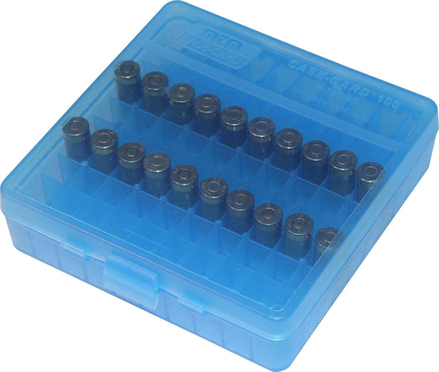 MTM 100 Round Flip-Top Ammo Box 40/45/10MM Cal (Clear Blue) : Sports & Outdoors