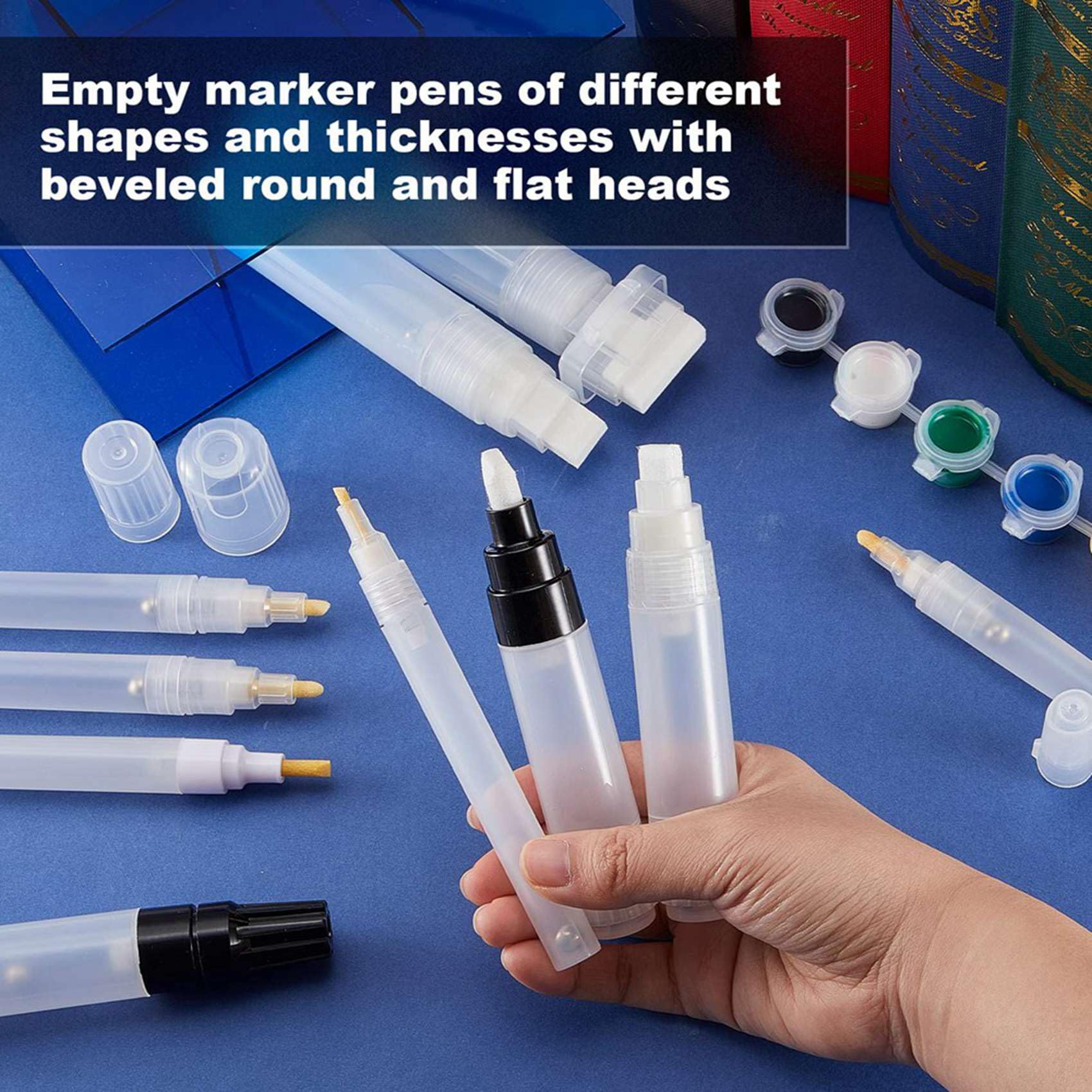 20 Pièces Stylos de Peinture Rechargeables Marqueurs de Peinture de Tige de Stylo Vide Marqueur de Peinture Acrylique Vide Rechargeable pour Fournitures D'Art