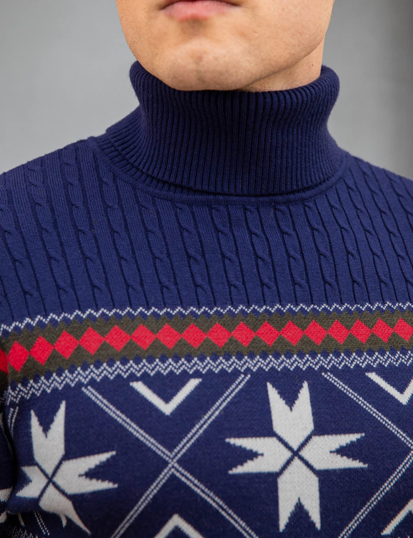 AIDEAONE Maglione Dolcevita da Uomo Maglione Casual a Costine Slim Fit a Maglia Collo Alto Pullover Dolcevita