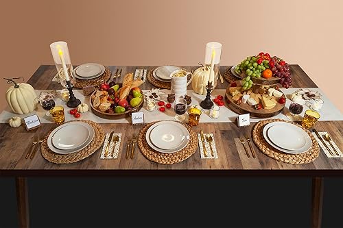 Miniatura 6 de American Homestead - Rollo de camino de mesa de papel, rollo desechable similar al lino de 78 pies, 20 caminos de mesa perforados (16 x 48 pulgadas)