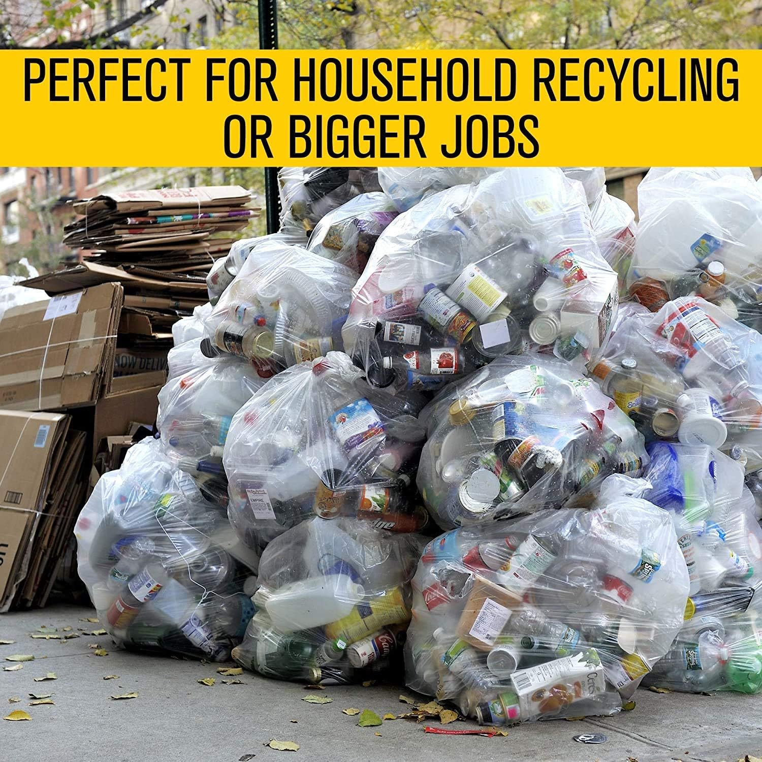 45 Gallon Clear Heavy Duty Contractor Trash Bags 3.0 MIL - 20 Bags image 5