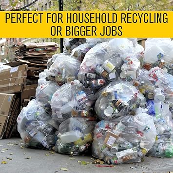 45 Gallon Clear Heavy Duty Contractor Trash Bags 3.0 MIL - 20 Bags