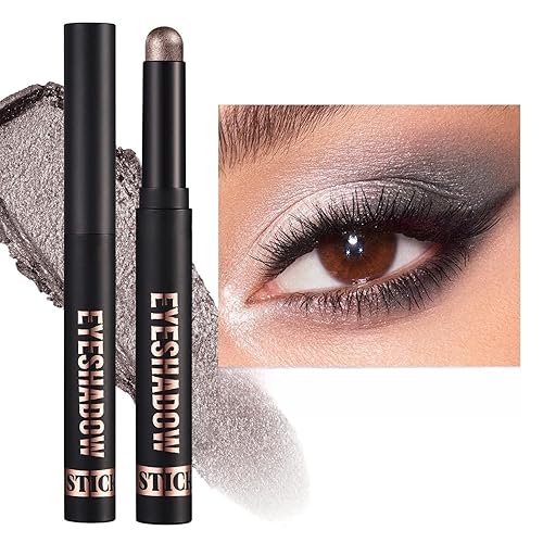 LGSZGDCN Sombra de ojos, crema brillante y mate, lápiz iluminador de polvo champagneb, sombra de ojos Naked Nudes rosa dorado ahumado con fórmula a