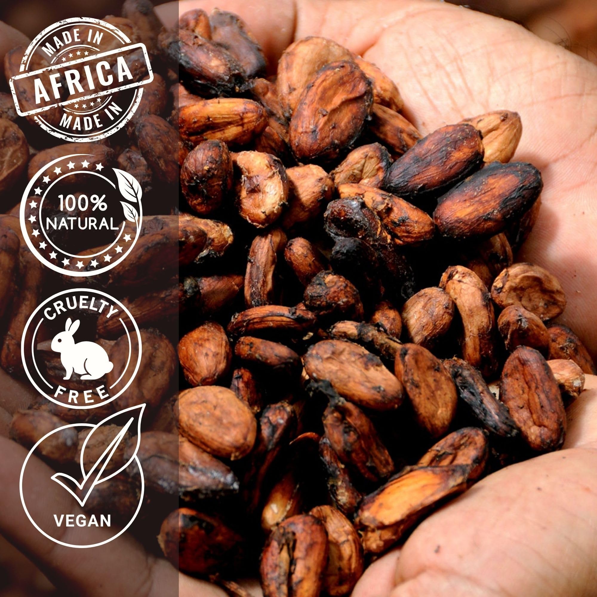 1kg Beurre de cacao brut, pur, 100% naturel, non raffiné - De Côte d'Ivoire - Non OGM - Riche en Antioxydants et Acides Essentiels Sans Additifs - Cheveux Corps - Anti Rides - Relaxation - Massage