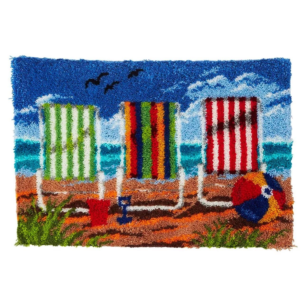 ROCKY&CHAO Myriad Choices Latch Hook Rug Kits, Home Carpet Rug Making Kits, DIY Crochet Kits Embroidery Kits Needlework Crafts for Home Decor, Latch Hook Kits for Beginners Kids Adults, 50 X 38 cm — image 1