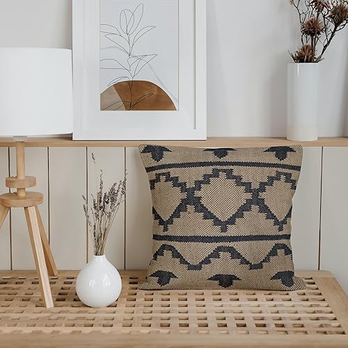 Miniatura 8 de Trade Star Funda de almohada tejida a mano, 70% yute, 30% lana, funda de almohada Kilim, funda de almohada decorativa étnica, funda de almohada