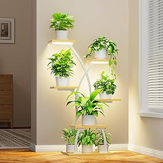 Plant Stand Indoor with Grow Lights - 6 Tiered Plant Shelf Indoor, 36
