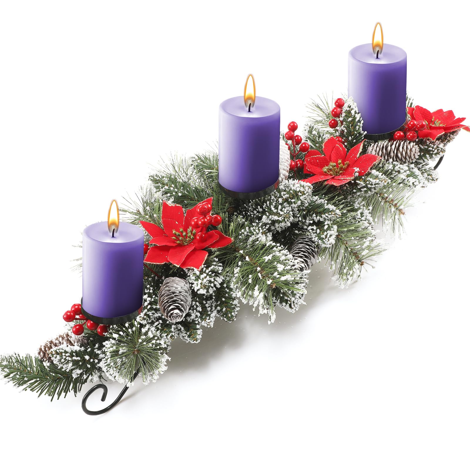 Amazon.com: Artificial Christmas Centerpiece with 3 Candle Holders Amazon.com: Artificial Christmas Centerpiece with 3 Candle Holders