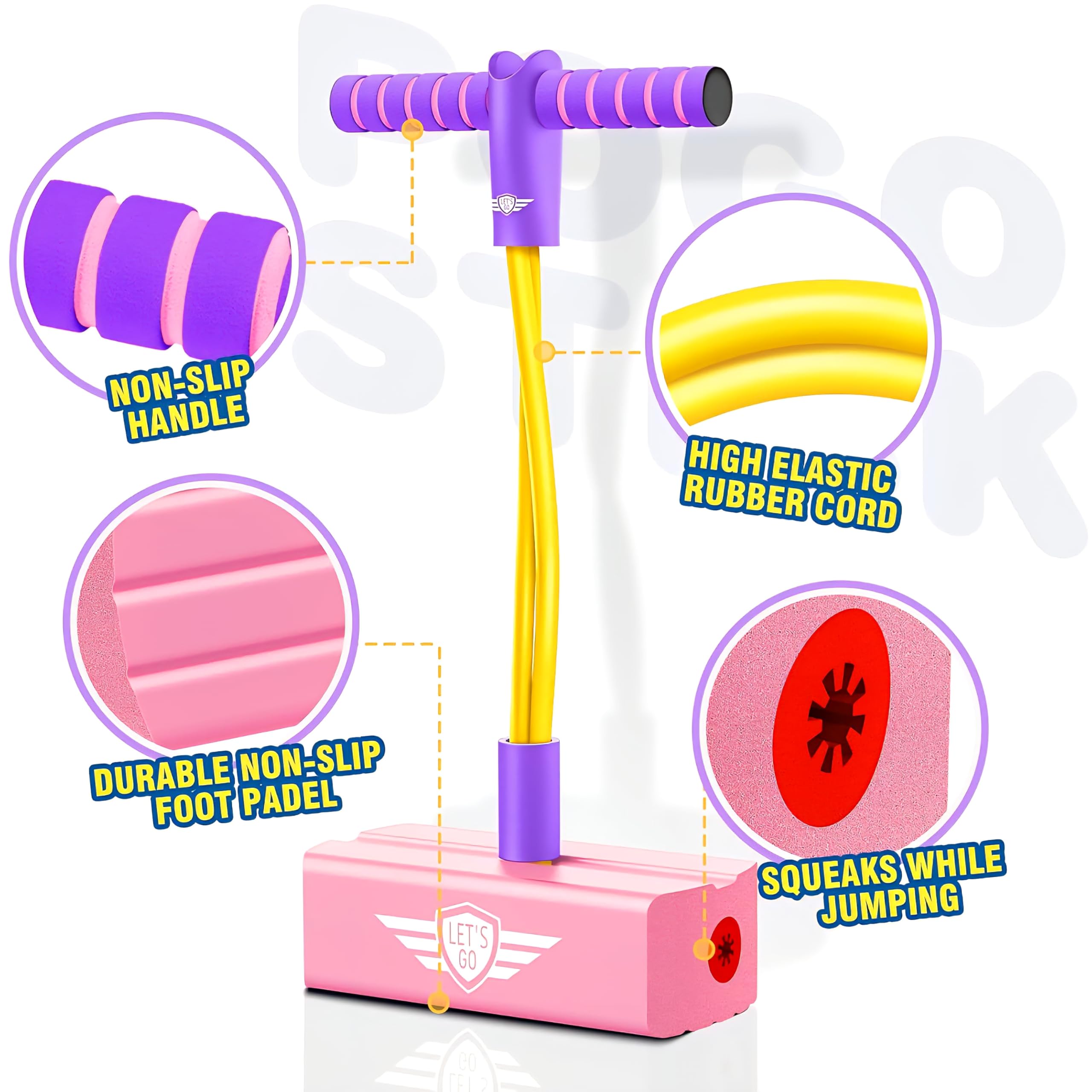 Dustex Pogo Jumping Promotes Growing Taller- Pogo Stick Foam Pogo Jumper for Kids, Toys for 3-8 Year Old Boys Girls Outdoor Toys Indoor Fun Gifts Multicolor (Pack of 1) 2