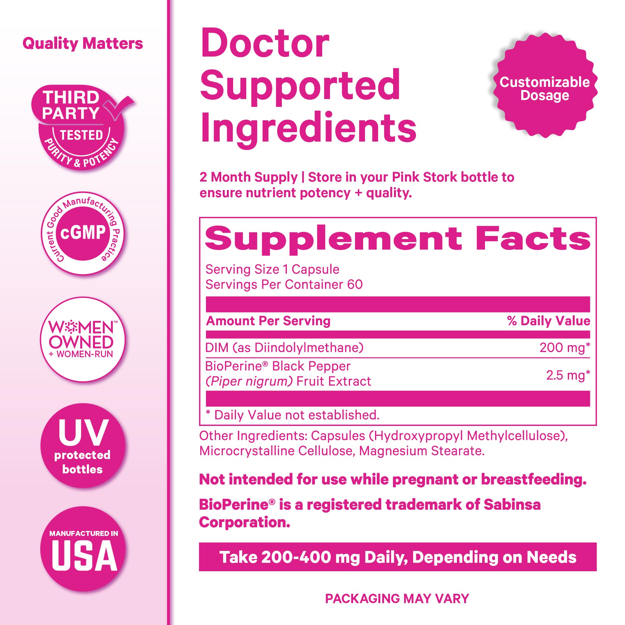 Pink Stork DIM Supplement for Women, 60 Capsules — Amazon image 6