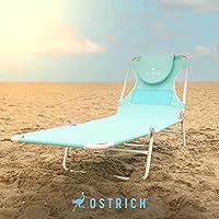 Vista 6 de Silla plegable Ostrich para damas, tumbona de playa, camping, piscina, bronceado, color aqua
