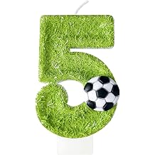 5th Birthday Candles,Soccer Birthday Decorations,Suitable for Girl and boy Cake Toppers, Wedding Cakes, Anniversaries, Party Celebrations, Birthday Decorations