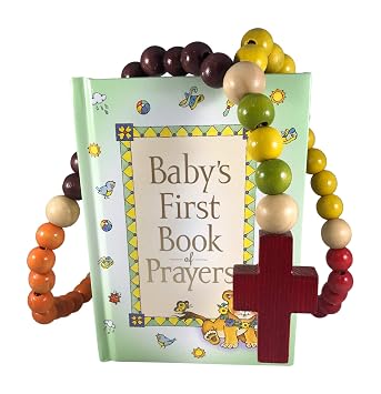 PLESIU Baby Catholic Baptism Gift Set, Includes Babys First Rosary and Babys First Book of Prayers, Perfect Baptism, Christening, Shower Gifts