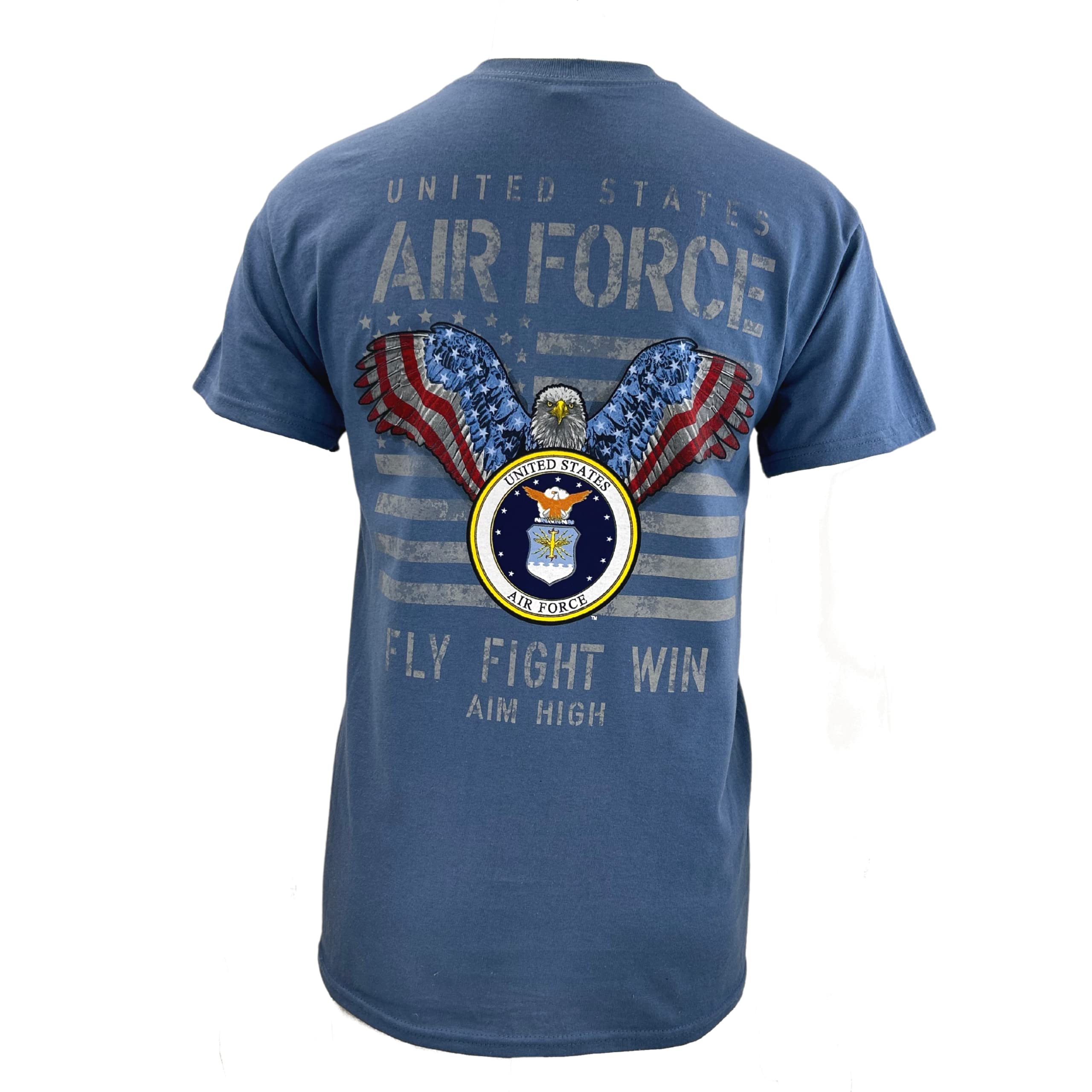 ARMED FORCES GEARMen's US Air Force Stars and Stripes T-Shirt- Official Licensed US Air Force Shirts for Men (Indigo)