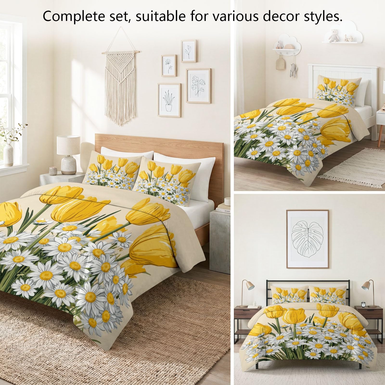Generisch Set di biancheria da letto morbido e moderno, 135 x 200 cm, con federa, in microfibra spazzolata, non necessita di stiratura, delicato sulla pelle, traspirante