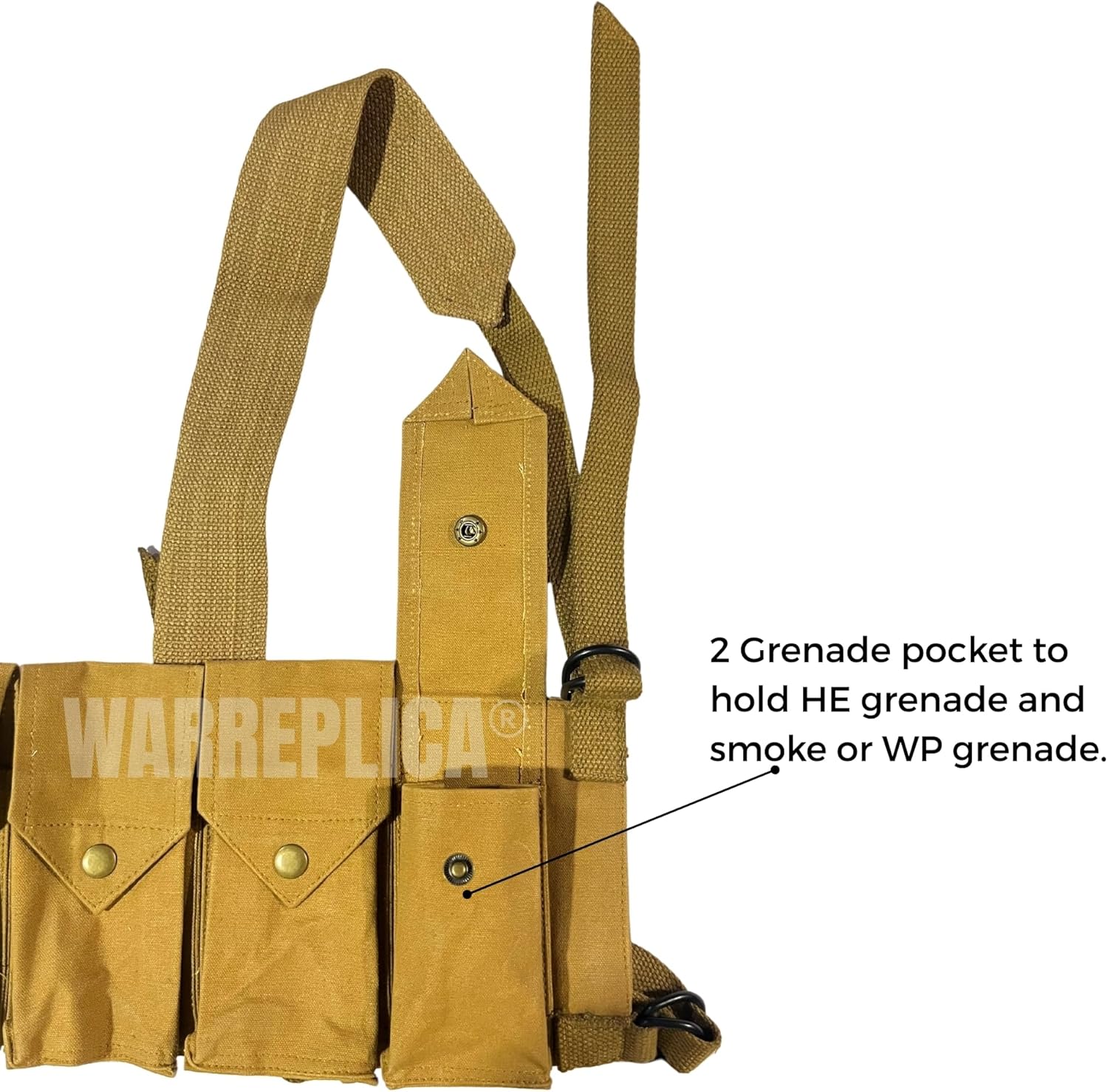 warreplica Rhodesian Fereday & Sons Chest Rig|FAL/G3/M14 Bush War/20rd .308/7.62x51mm 4 Magazine Pouch Tactical Chest Rig|Tactical Load Bearing Gear Kkahi–replica for collectors,reenactments