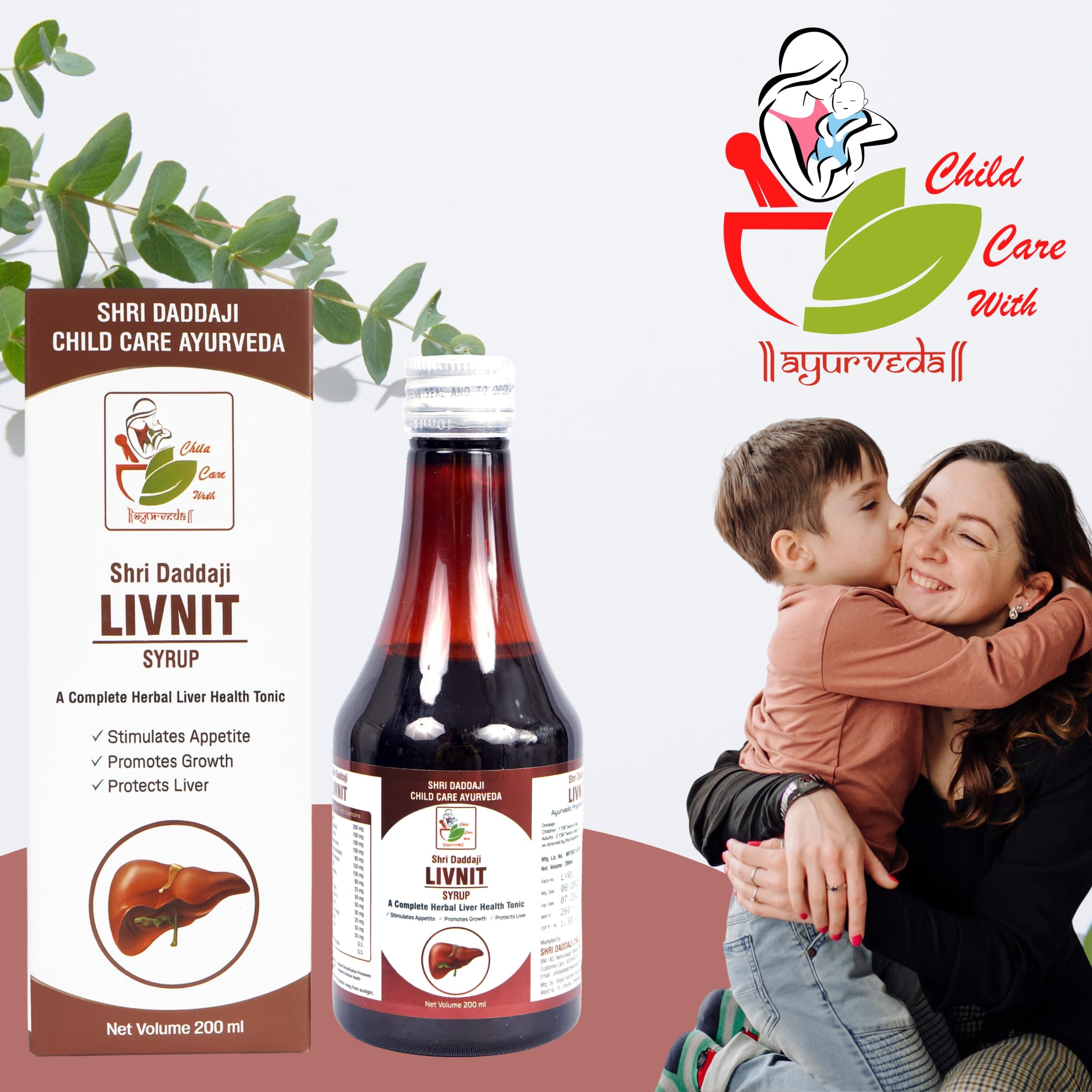 Shri Daddaji LIVNIT Syrup 200ml | Ayurvedic Liver Health Tonic | Herbal Detox for Healthy Liver, Digestion & Immunity | Boosts Appetite & Promotes Growth | Natural & Safe for All Ages - Image 3 thumbnail