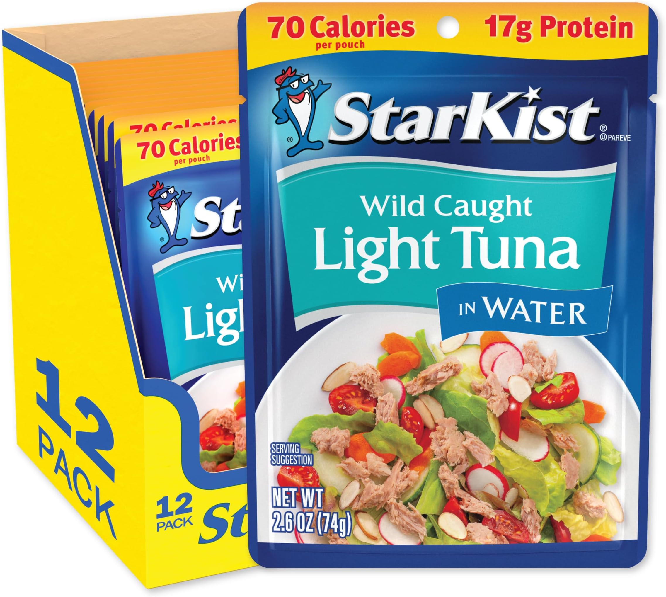 Chunk Light Tuna in Water, 2.6 Oz, Pack of 12