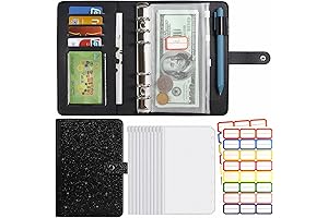 DMluna Glitter Money Binder Organizer