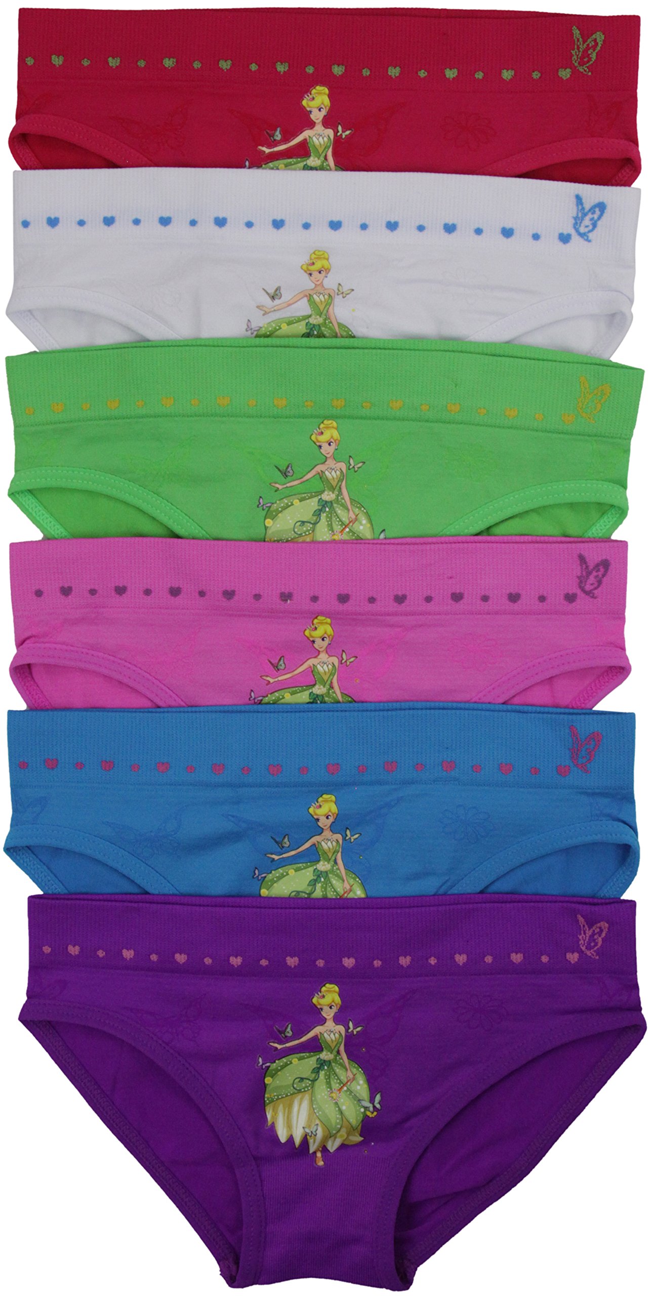 ToBeInStyle Girls’ Pack of 6 Adorable Microfiber Stretch Classic Bikini Panty Underwear