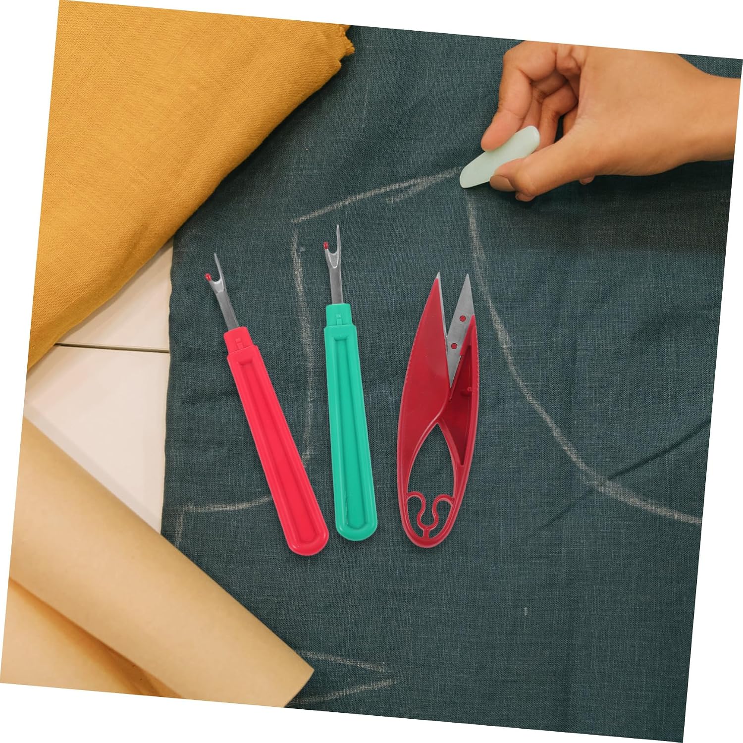 KALLORY 1Set Nonslip Seam Ripper Sewing Accessories Durable Thread Remover and Cutter Tool Kit for Easy Embroidery and Stitch Removal for DIY Craft Projects