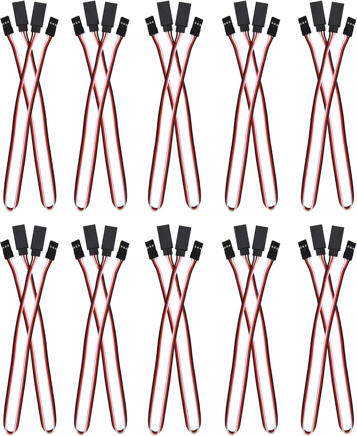 20Pcs ShareGoo 300mm Male to Female JR Style JR Plug 3-pin RC Servo Extension Lead Wire Cable for RC Car Plane Helicopter Drone