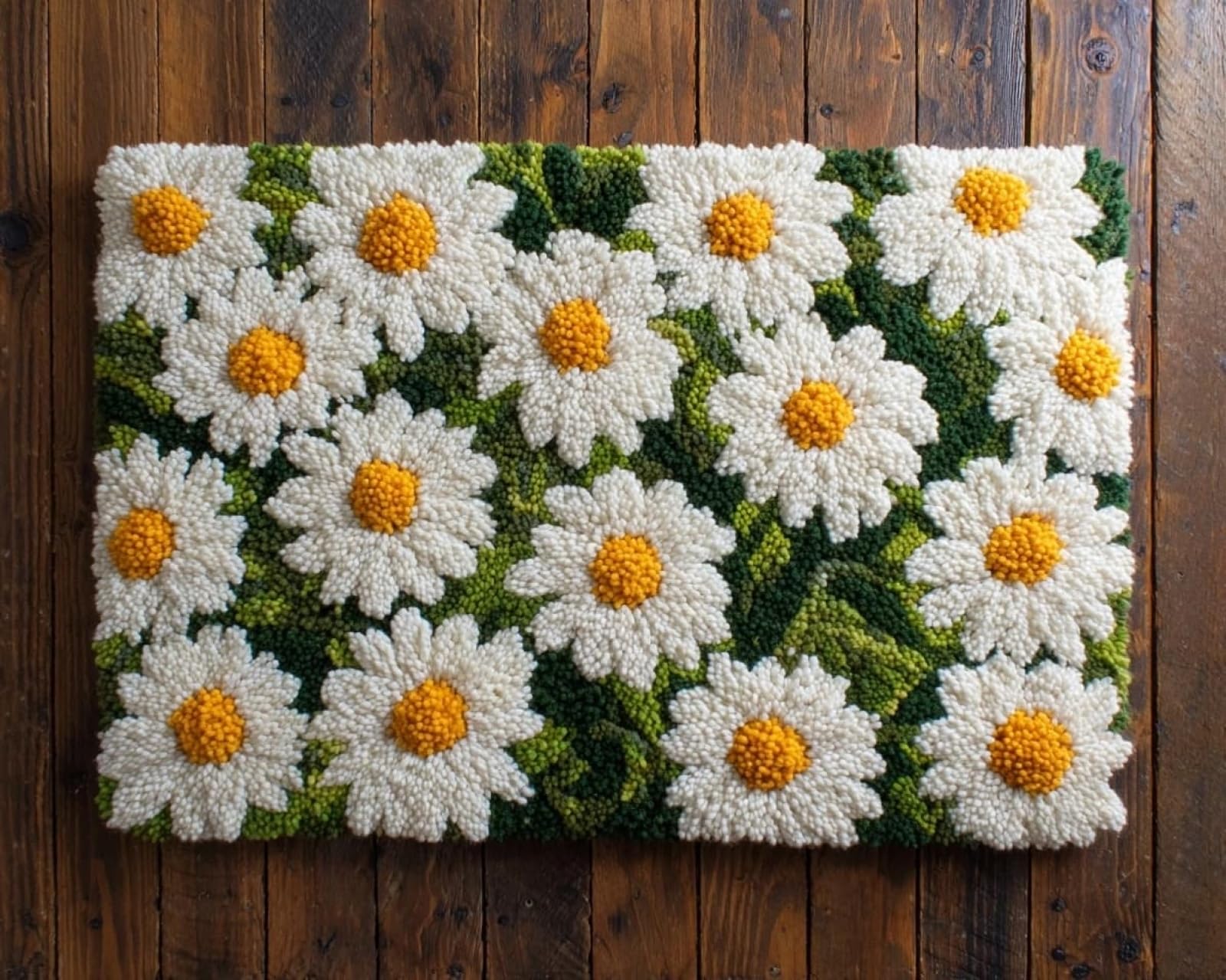 Wallphantom DIY Latch Hook Rug Kit Handmade Carpet,Daisy