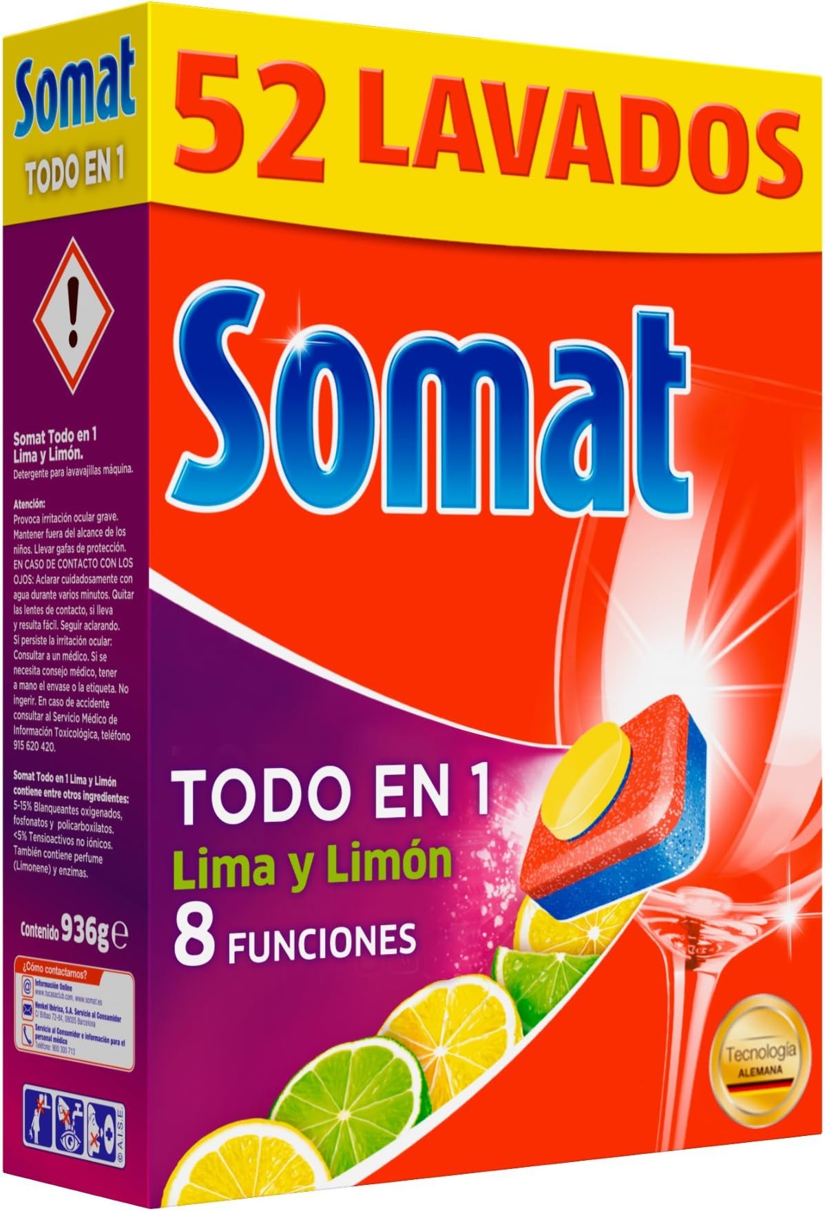 Somat All in 1 Dishwasher Tablets Lime and Lemon – 52 Washes