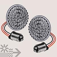 Vista 7 de TRUE MODS - Luces de giro LED traseras de 2" 1157 rojas para Harley Davidson [Juego de par] [Acabado negro] [HALO] [Estilo bala] Para Sportster