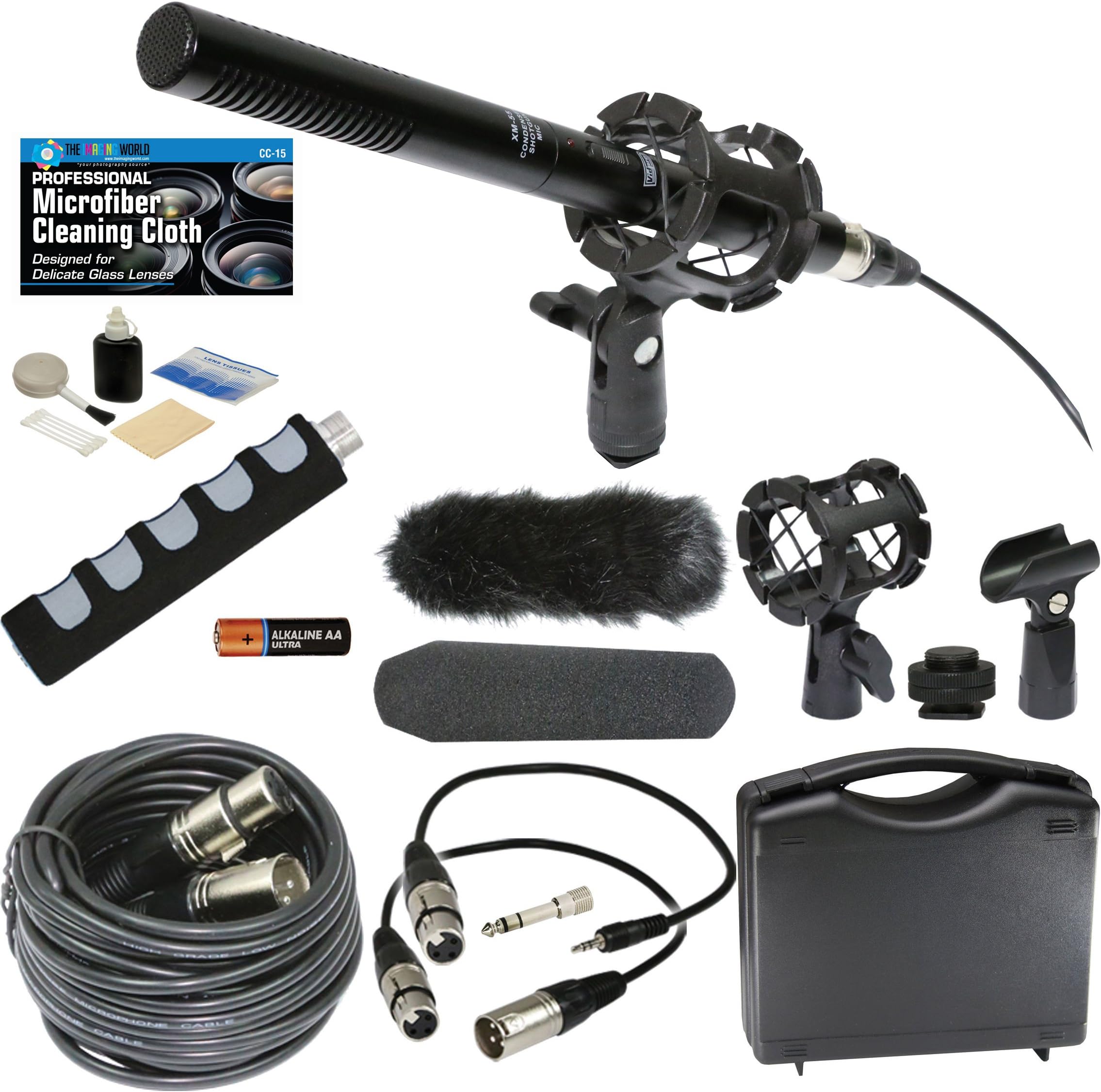 Professional Advanced Broadcast Microphone and accessories Kit for For Interviews, Film Shoots and Promo Videos, Mounts to Stand, Pole, Tripod, or Camera