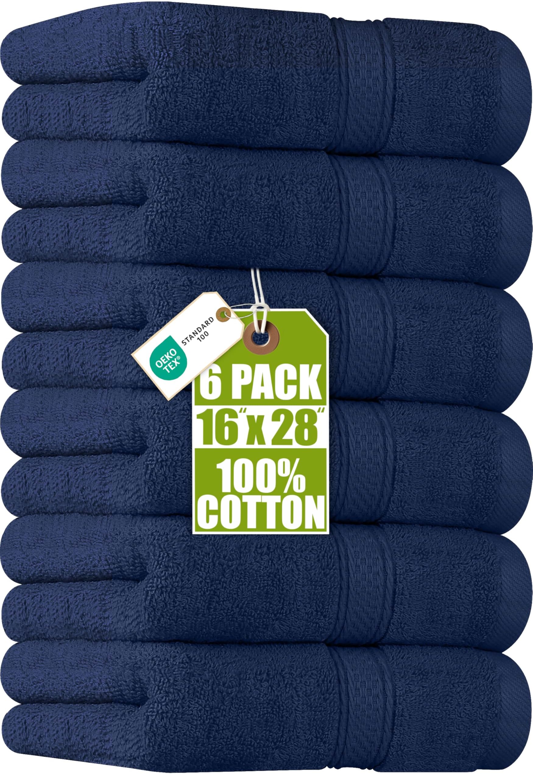 Utopia Towels 6 Pack Premium Hand Towels Set, 16 by 28 inches, 100% Ring Spun Cotton, Ultra Soft and Highly Absorbent 600GSM Towels for Bathroom, Gym, Shower, Hotel, and Spa, Navy Blue
