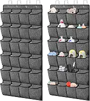 Organizador de sapatos acima da porta, organizador de sapatos para porta de armário, 48 bolsos, organizador Zapateras para sapatos infantis, chinelos, roupas íntimas, meias, cruise Essentials, preto,