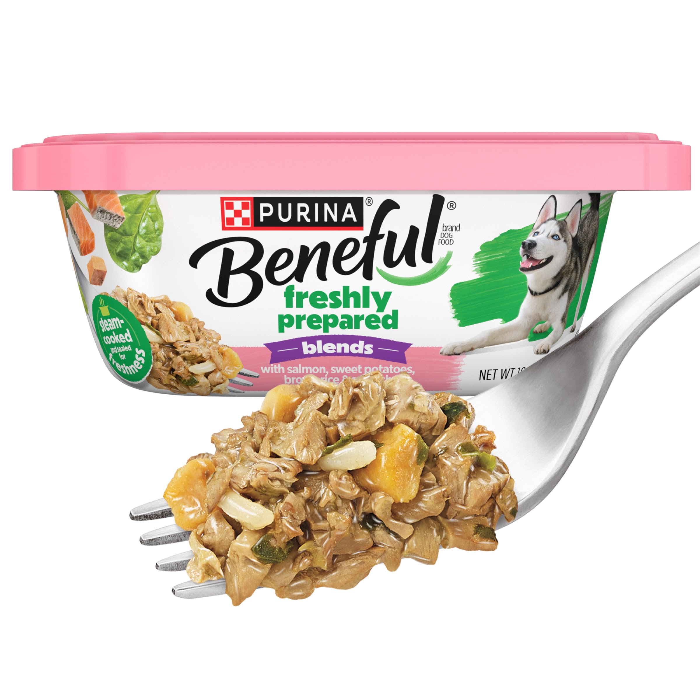 Purina Beneful Wet Dog Food, Chopped Blends With Salmon - (8) 10 oz. Tubs