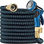 200 ft Garden Hose Expandable Hoses - Upgrade 2025 Flexible Water Hose with 10 Functions Spray Nozzle,Car Wash Hoses with Solid Brass Connector, Leakproof Lightweight Expanding Pipe for Yard,Outdoor