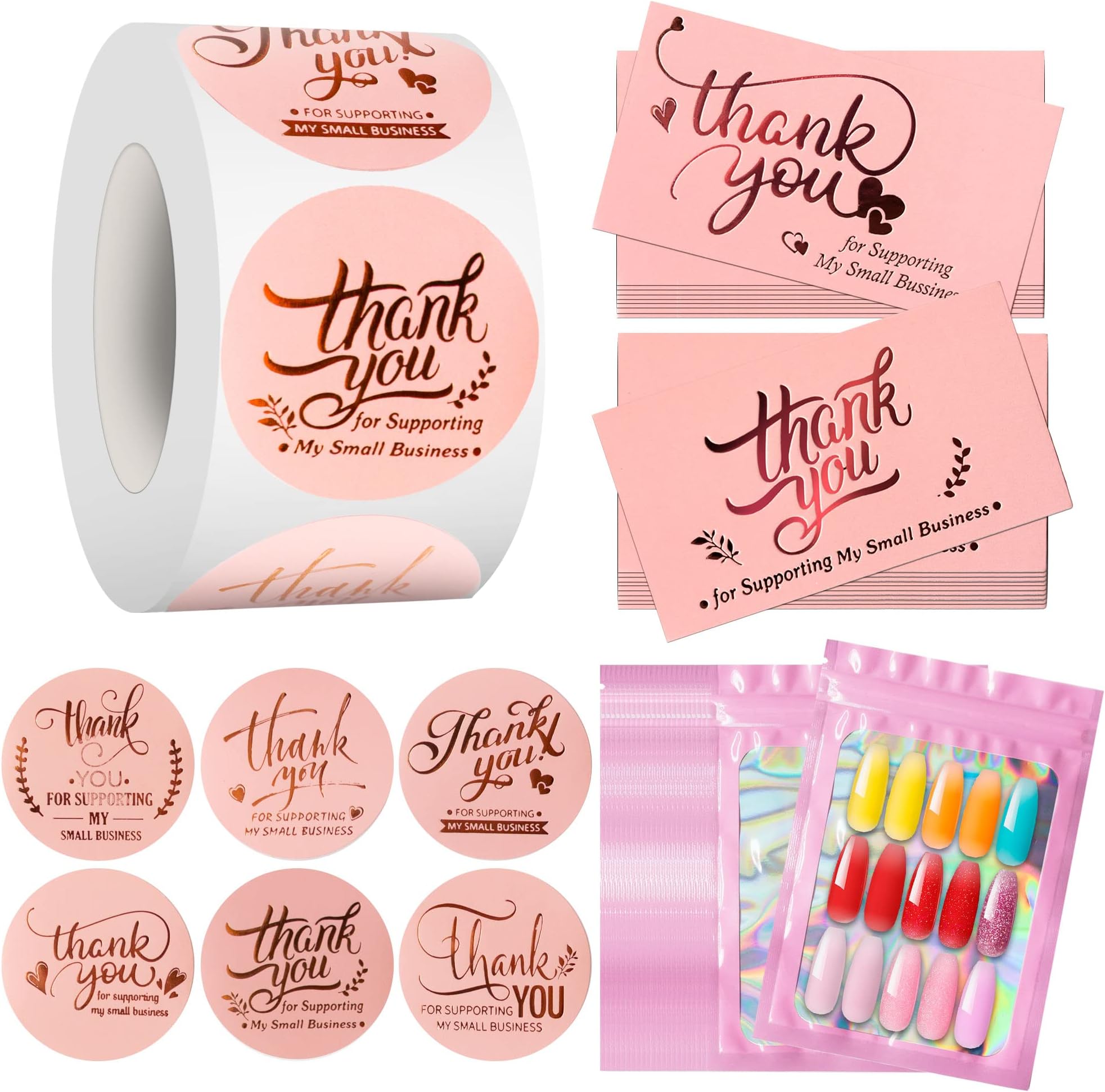 Thank You Cards And Stickers Set, 600 Pieces, Thank You