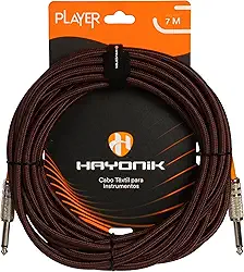 Cabo para Instrumentos Player P10 Textil 7M Marrom Hayonik
