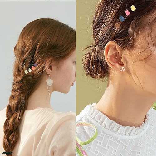 Miniatura 2 de Kasmena Pinzas pequeñas para el cabello para mujeres y niñas, 50 pinzas de conejo lindas para cabello fino y fino, pinzas de pelo de agarre fuerte,