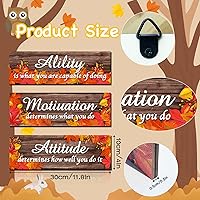 Vista 2 de 3 Pcs Fall Office Wall decor Inspirational Rustic Wall Decor Ability Motivation Attitude Wall Art Sign Greenery Motivational Wall Art Wooden Signs