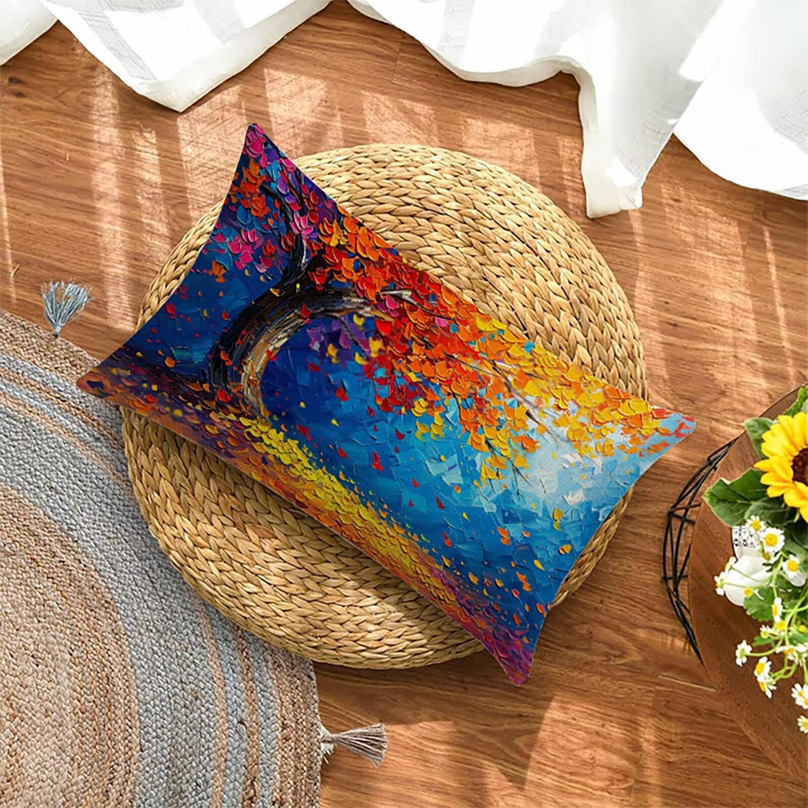Abstrakcyjne poduszki na sofę zestaw 2 poszewek na poduszki 70 x 90 cm drzewo, dwustronny nadruk ultra miękka poszewka na poduszkę wodoodporna ukryty zamek błyskawiczny na prezenty dla kobiet do
