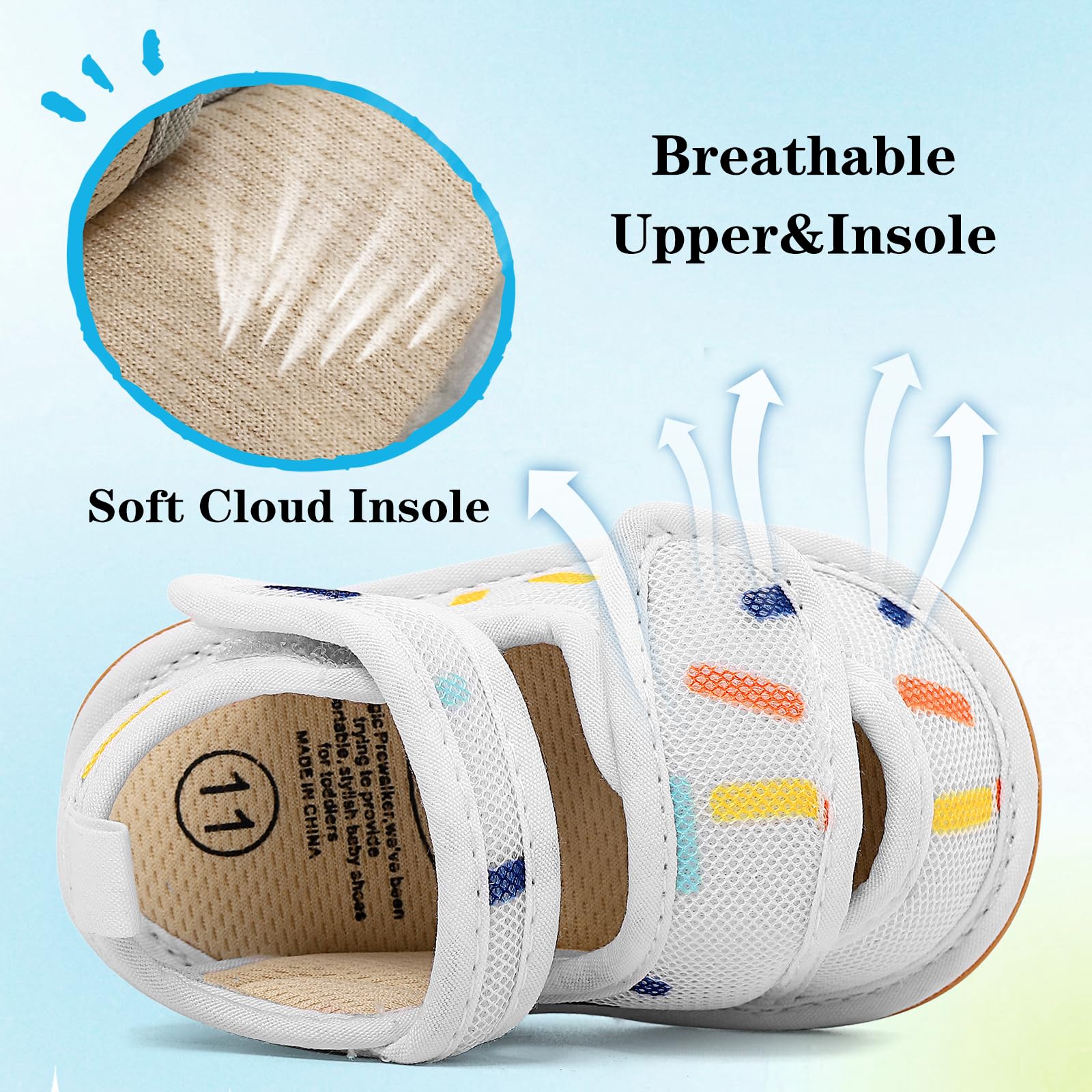 MK MATT KEELY Sandali Neonato Scarpe Primi Passi Estive Sandali Maglia Punta Chiusa Bambino con Suole Morbido Antiscivolo