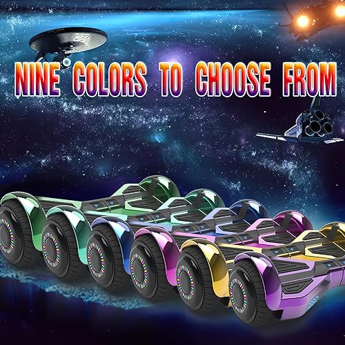 Miniatura 7 de Hoverboard eléctrico, aeropatineta con luces LED intermitentes de rueda y estética de diseño de ciencia ficción, aeropatineta todo terreno de 6.5