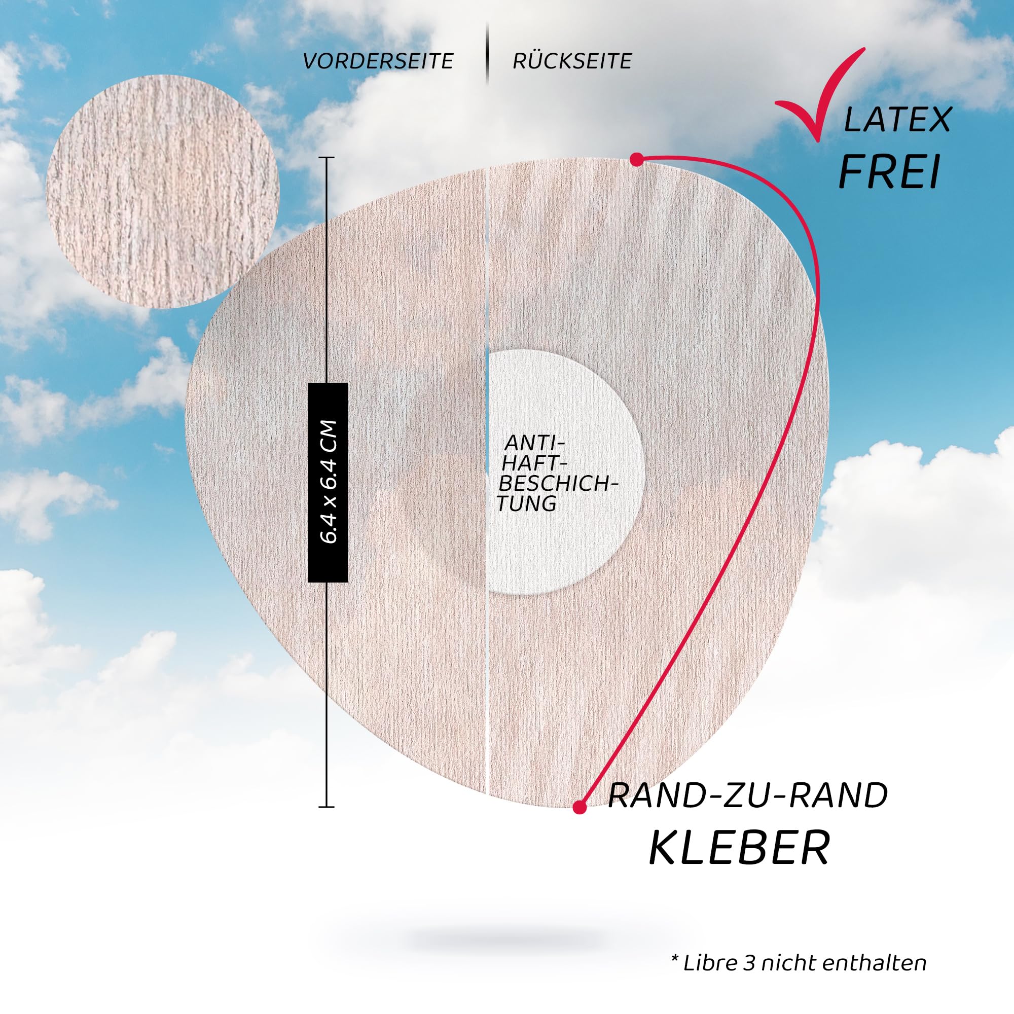 Not Just A Patch Air Freestyle Libre 3 Plus Sensor Pflaster (20er Pack) - Schweißresistent, Dünn, Stark & Leicht für sicheren Halt und sanften Schutz - 14 Tage Tragedauer (Beige)