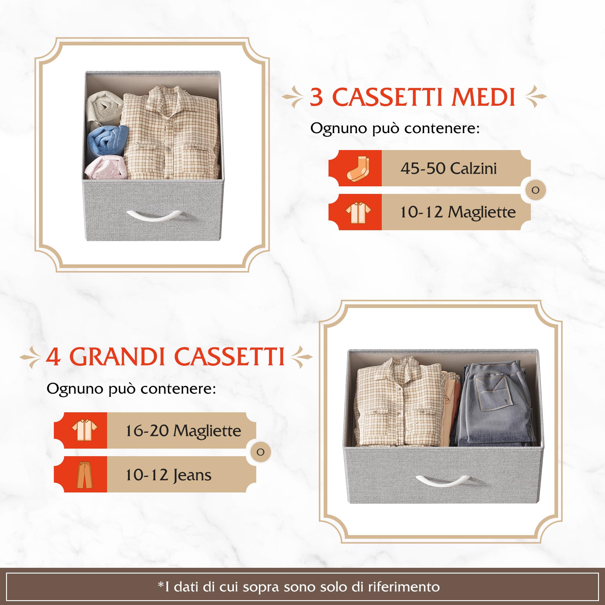 WLIVE Cassettiera con 7 cassetti in tessuto, cassettiera per camera da letto, cassettiera soggiorno, con robusto telaio in acciaio, pannello in legno, grigio chiaro