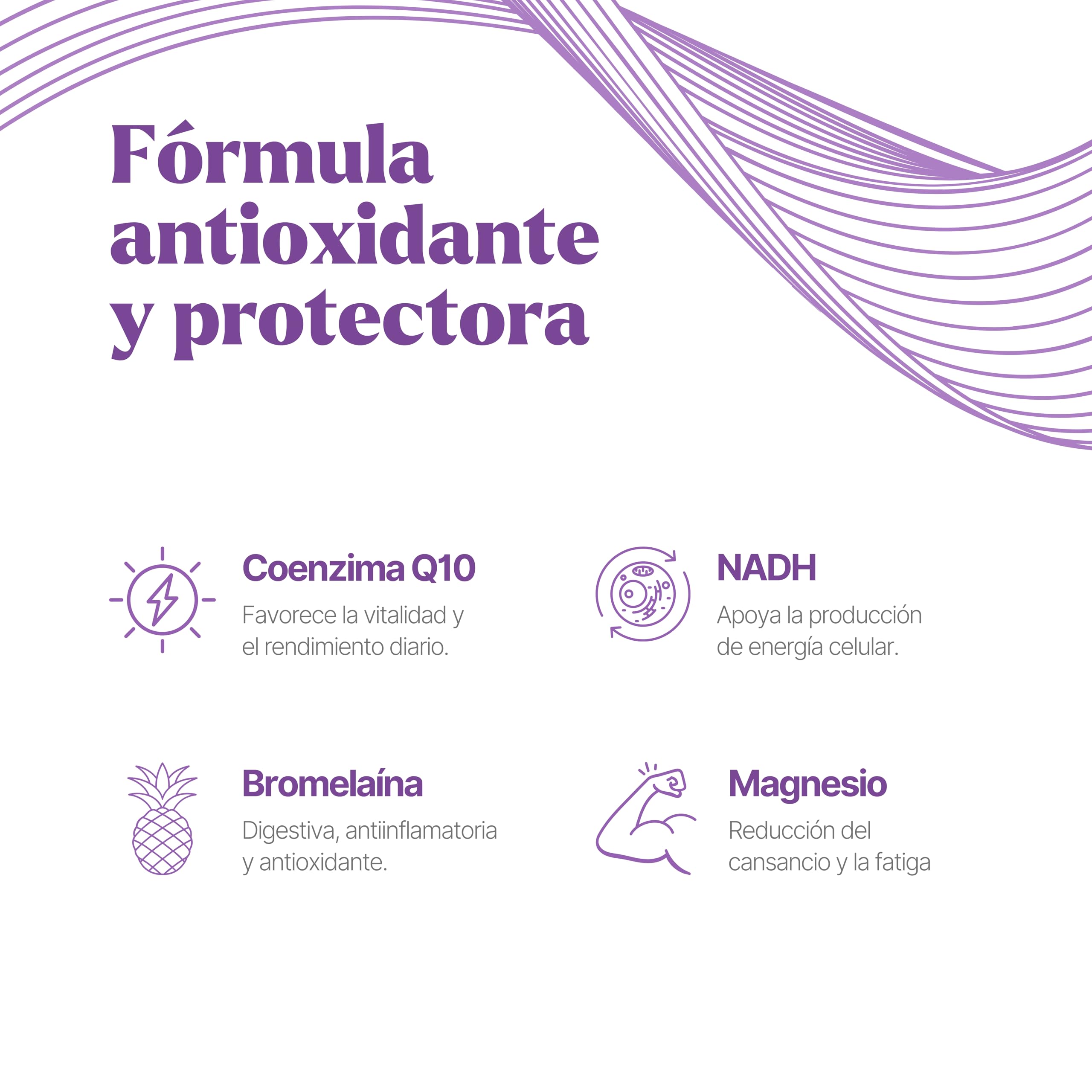 PS Q11+ - Coenzima Q10 100mg, Antioxidante NADH y Magnesio 30 Cápsulas | Con Bromelaína, Apoya la Energía Celular y la Vitalidad Diaria, Suplemento Antioxidante Premium