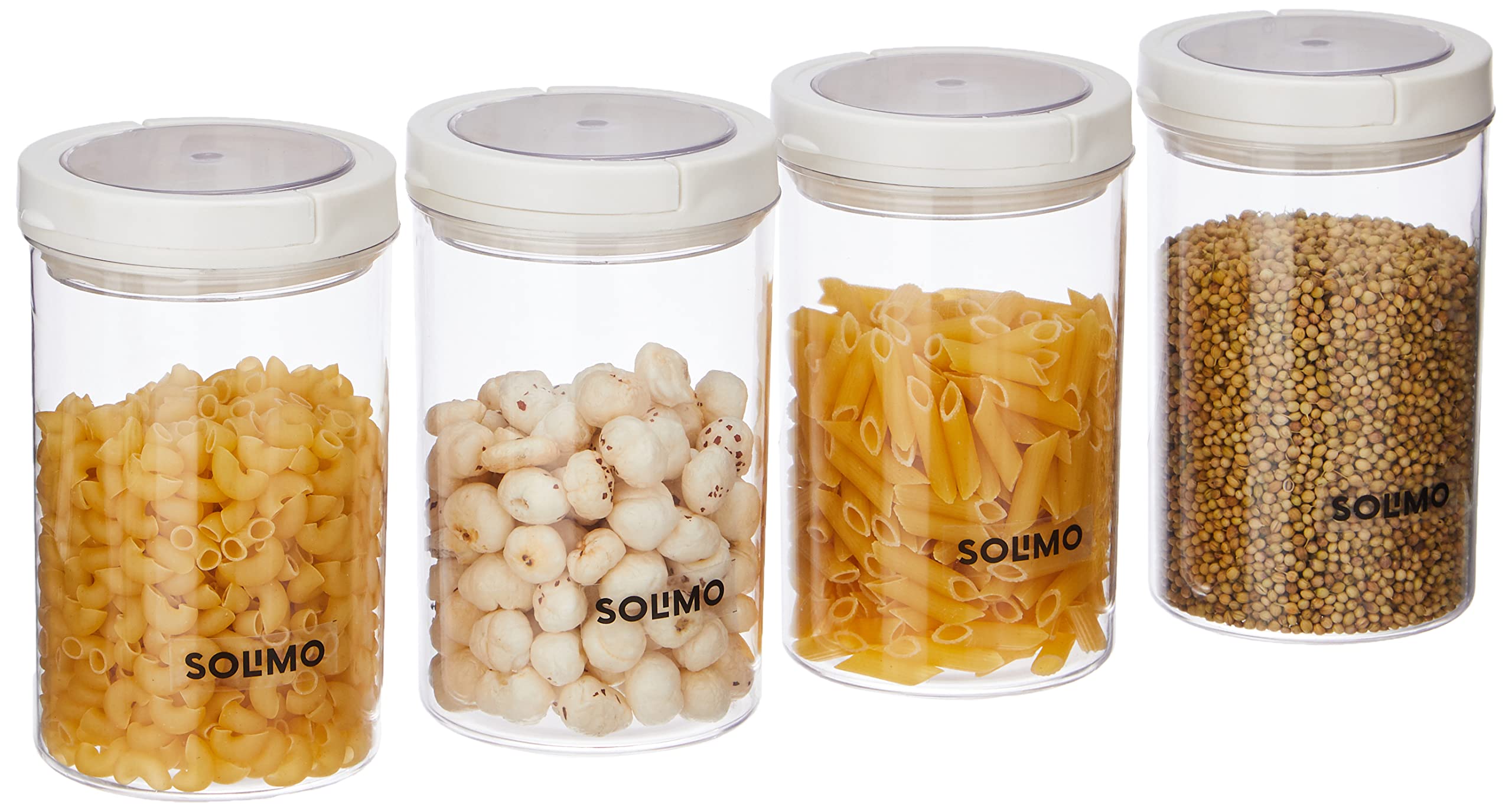 Amazon Brand - Solimo Twist & Lock Plastic Storage Container Set, 900 ml, Set of 4, White (B0BDRFCTLC) Amazon Price History, Amazon Price Tracker