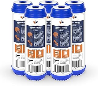 Aquaboon 5 Micron 10" x 2.5" Granular Activated Carbon Water Filter Replacement | Universal Coconut Shell GAC Cartridge | Compatible with C-10, WFPFC9001, AP117, GAC-10, FXUTC, D-20A, GAC1, 5 Pack