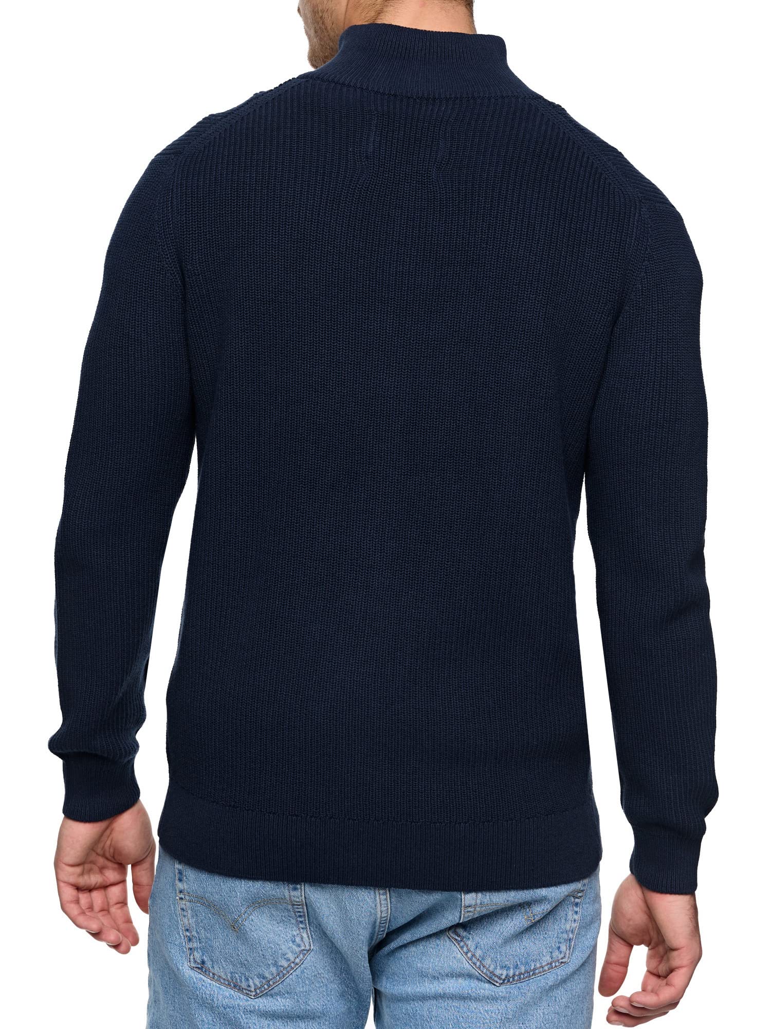 Indicode Hombres Dodson Cárdigan con Cuello Alto de algodón